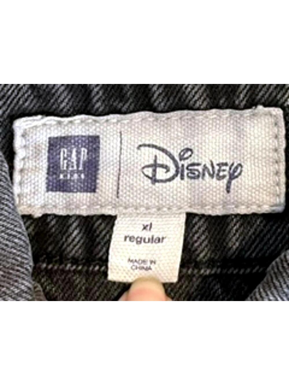 Gap Disney Black Denim Jacket with Mickey and Minnie Patches, Regular XL - Picture 3 of 3